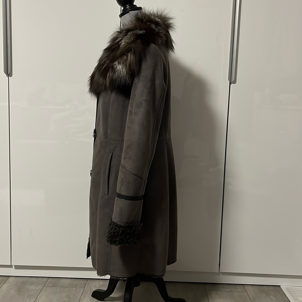 NWOT LAUNDRY Faux Shearling and Fur Coat Taupe, Size M - Picture 7 of 13